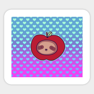 Apple Face Sloth - Ombre Hearts Sticker